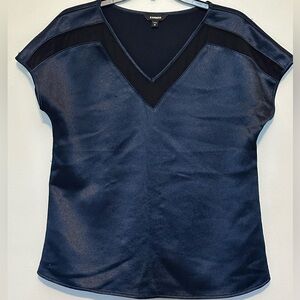 Express Midnight Blue Satin Blouse